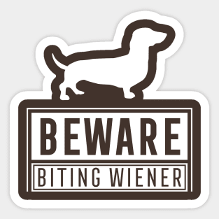 Biting Wiener Doggie Sticker